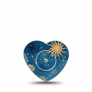 ExpressionMed Mystic Skies Freestyle Libre, Libre 2 Plus, and Abbott Lingo Heart, Single Tape and Single Sticker sun and clouds illustration Decorative Adhesive Tape for CGM