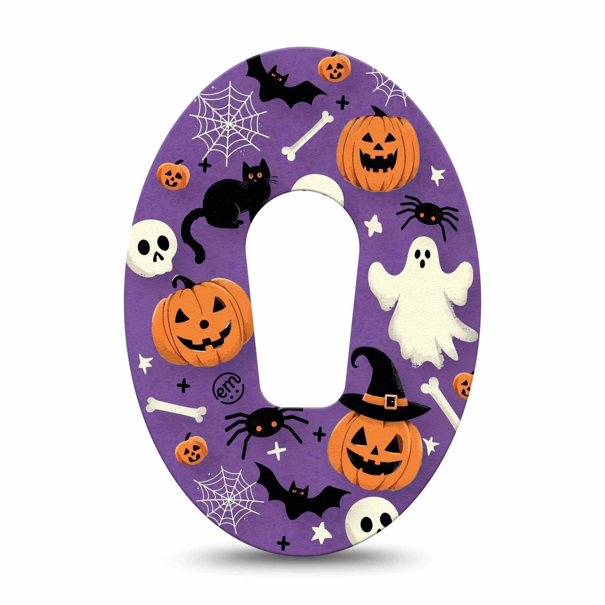 ExpressionMed Happy Halloween Dexcom G6 Tape Single Purple Halloween Motifs Plaster CGM Design