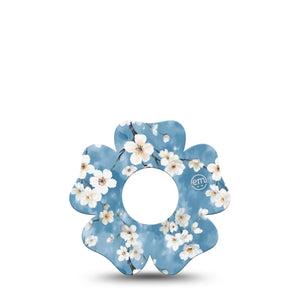 ExpressionMed Cherry Blossom Infusion Set Flower Shape Tape 5-Pack Tape Painted Cherry Blossom Tree, Plaster Continuous Glucose Monitor Design