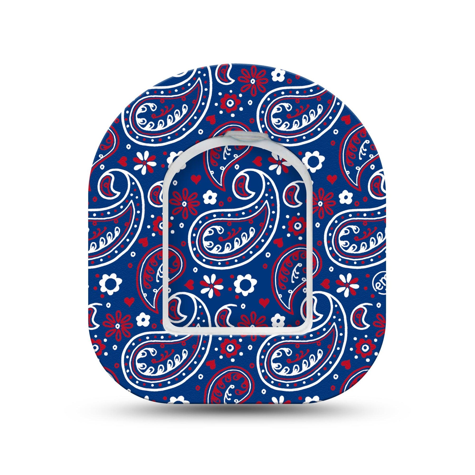 ExpressionMed Independence Paisley Omnipod Surface Center Sticker and Mini Tape  Cool Paisley Print, Vinyl Sticker and Tape Design Pump Design