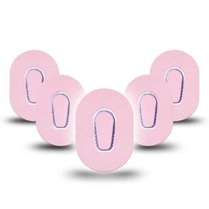 ExpressionMed Baby Pink Dexcom G6 Mini Tape, 5-Pack Tape and 5-Pack Sticker Solid Pink Shade, Adhesive Tape CGM Design