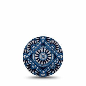 ExpressionMed Indigo Loomwork Freestyle Libre 3 and Libre 3 Plus OverPatch, Single Tape Rugged geometric design Adhesive Tape for CGM