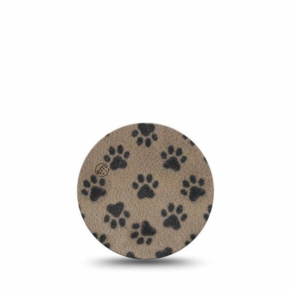 ExpressionMed Fuzzy Pawprints Freestyle Libre 3 and Libre 3 Plus OverPatch, Single Tape Fluffy animal paws Adhesive Tape for CGM