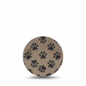 ExpressionMed Fuzzy Pawprints Freestyle Libre 3 and Libre 3 Plus OverPatch, Single Tape Fluffy animal paws Adhesive Tape for CGM