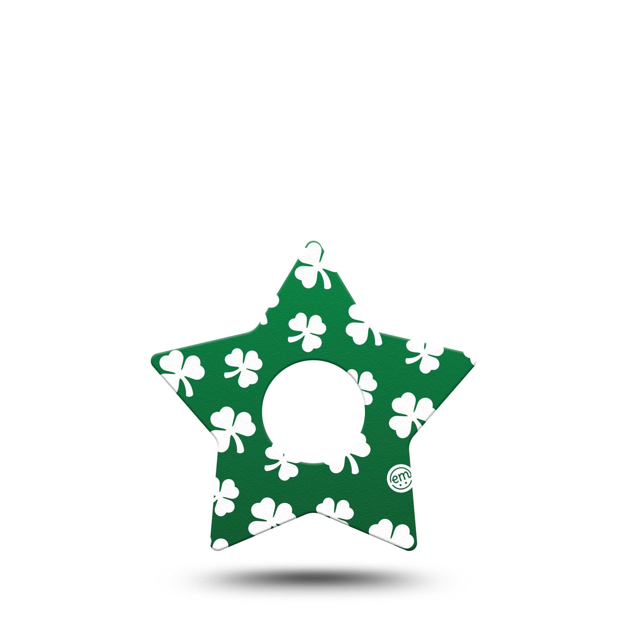 ExpressionMed Shamrock Freestyle Libre 3 and Libre 3 Plus Star Shape Tape Single Tape Shamrock Leaves, Patch CGM Design