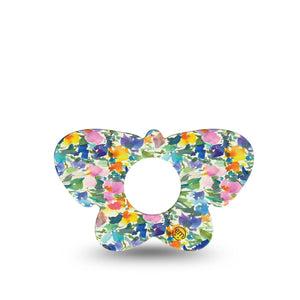 ExpressionMed Summer Fling Infusion Set Butterfly Shape Tape, 5-Pack Tape Blue Summer Florals, Plaster Continuous Glucose Monitor Design