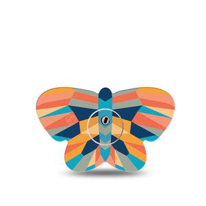 ExpressionMed Geometric Butterfly Freestyle Libre 3 and Libre 3 Plus Sticker and Tape  Geometric Inspired Butterfly Shape, Vinyl Sticker and Tape Pairing CGM Design