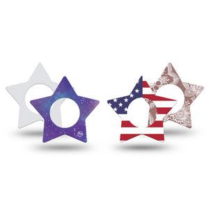 ExpressionMed All Time Best Sellers Variety Pack Freestyle Libre 2 and Libre 2 Plus Star Shape Tape, Abbott Lingo,  4-Pack Tape Variety Essential Designs, Adhesive Tape CGM Design