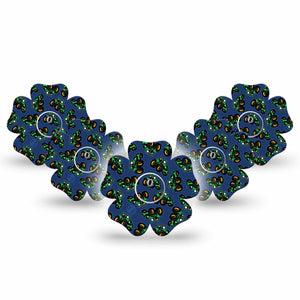 ExpressionMed Tractors Freestyle Libre 3 and Libre 3 Plus Flower Shape Tape 5-Pack Tape and 5-Pack Sticker Toy Tractor Truck, Plaster CGM Design