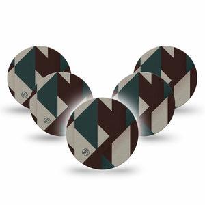 ExpressionMed Timberline  Freestyle Libre 3 and Libre 3 Plus OverPatch, 5-Pack Abstract forest inspired Plaster for Continuous Glucose Monitor