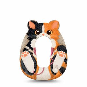 ExpressionMed Playful Kitten Dexcom G6 Gumdrop Shape Tape, Single Tape Squishmallow Kitten, Overlay Patch CGM Design