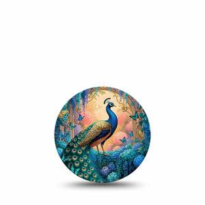 ExpressionMed Majestic Peacock Freestyle Libre 3 and Libre 3 Plus OverPatch, Single Tape exotic bird aesthetic Adhesive Tape for CGM