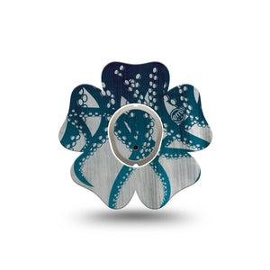 ExpressionMed Tentacles Dexcom G7 Flower Shape Tape, Dexcom Stelo Glucose Biosensor System, Single Tape and Single Sticker Moody Ocean Print, Plaster CGM Design