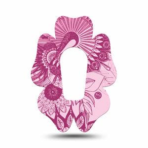 ExpressionMed Magenta Dani Dexcom G6 Flower Shape Tape Single Tape Vibrant Magenta, Adhesive Patch Continuous Glucose Monitor Design