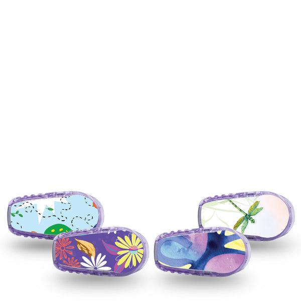 ExpressionMed Graceful Gliders Variety Pack Dexcom G6 Sticker 4-Pack Sticker Wholesome Dragonfly, Decorative Decal CGM Design