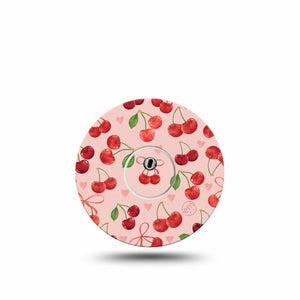 ExpressionMed Cherries Freestyle Libre 3 and Libre 3 Plus Tape, Single Tape and Single Sticker Red Cherries, Adhesive Tape Continuous Glucose Monitor Design