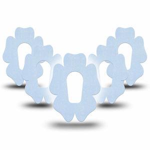 ExpressionMed Light Wash Jeans Dexcom G6 Flower Shape Tape, 5-Pack Tape Pantone 2707 U, Adhesive Patch Continuous Glucose Monitor Design