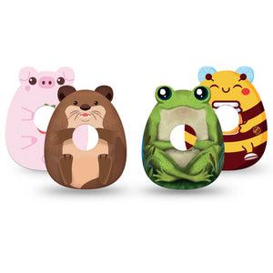 ExpressionMed Buzz, Boink and Splash Variety Pack Freestyle Libre 3 and Libre 3 Plus Gumdrop Shape Tape, 4-Pack Tape Variety Adorable Stuffed Animal Inspired, Overlay Patch CGM Design