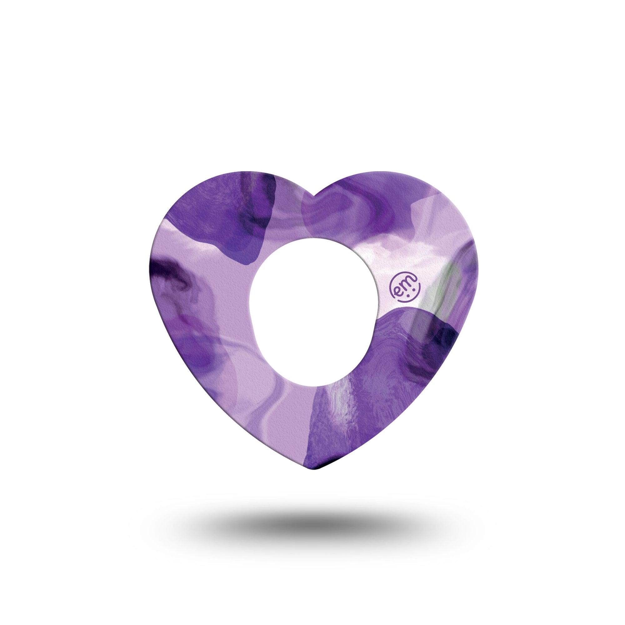 ExpressionMed Purple Storm Dexcom G7, Dexcom Stelo Glucose Biosensor System, Heart Shape Tape Single Sheer like purples Fixing Ring Tape CGM Design