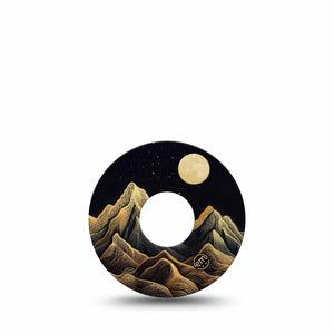 ExpressionMed Black Mountain Freestyle Libre 3 and Libre 3 Plus Tape, Single Tape Line Drawn Mountaintops, Adhesive Tape Continuous Glucose Monitor Design