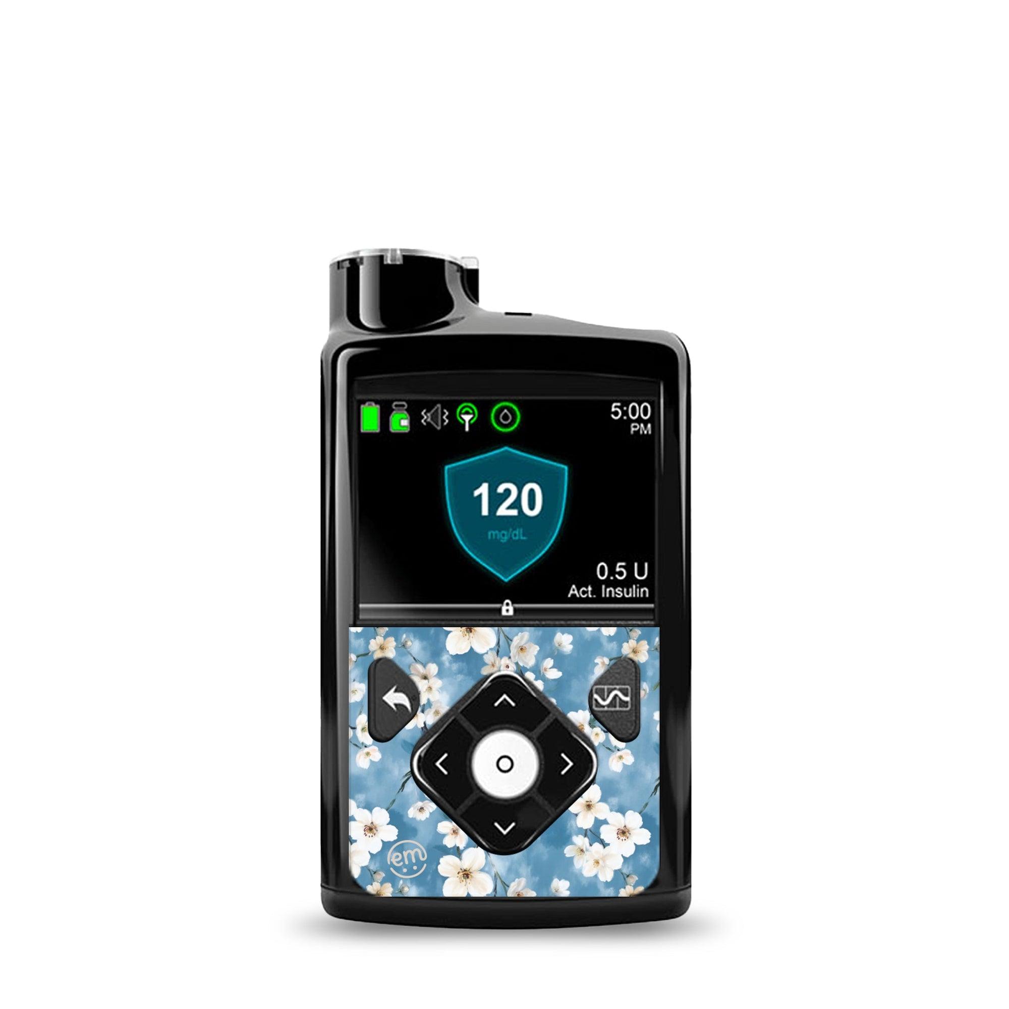 ExpressionMed Cherry Blossom MiniMed Pump Sticker Single Sticker Only Painted Cherry Blossom Tree, Vinyl Decoration Pump Design