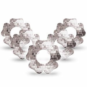 ExpressionMed Mirror Ball Freestyle Libre, Libre 2 Plus, and Abbott Lingo Flower, 5-Pack Party disco ball Sensor Cover for Continuous Glucose Monitor