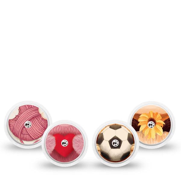 ExpressionMed Cute Wildlife Freestyle Libre, Libre 2 Plus, and Abbott Lingo Sticker, 4-Pack Sticker charming bear nature art Overlay Patch for Continuous Glucose Monitor