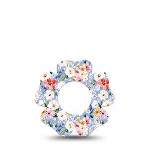 ExpressionMed Petal Breeze Freestyle Libre, Libre 2 Plus, and Abbott Lingo Flower, Single Tape Baby blue spring Decorative Adhesive Tape for CGM