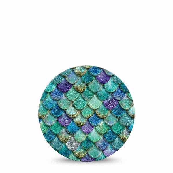 ExpressionMed Mermaid Scales Dexcom G7 and Dexcom Stelo Glucose Biosensor System OverPatch, Single Tape mermaid scale pattern Adhesive Tape for CGM