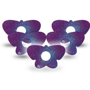 ExpressionMed Galaxy Freestyle Libre 3 and Libre 3 Plus Butterfly Shape Tape 5-Pack Tape Space Galaxy Overlay Tape CGM Design