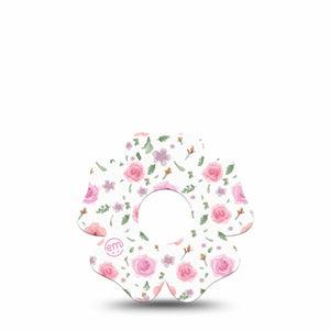 ExpressionMed Pastel Flower Freestyle Libre 3 and Libre 3 Plus Flower Shape Tape Single Tape Delicate Florals, Plaster CGM Design