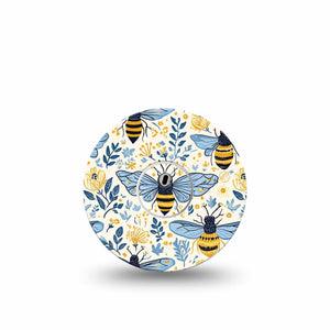 ExpressionMed Busy Bees Freestyle Libre 3 and Libre 3 Plus, Single Tape and Single Sticker Florals and bees Accessories for Continuous Glucose Monitor