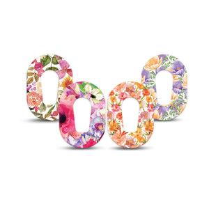 ExpressionMed Blooming Radiance Variety Pack Dexcom G6 Mini Tape, 4-Pack Tape Variety Gossamer Flower Mix, Adhesive Tape CGM Design