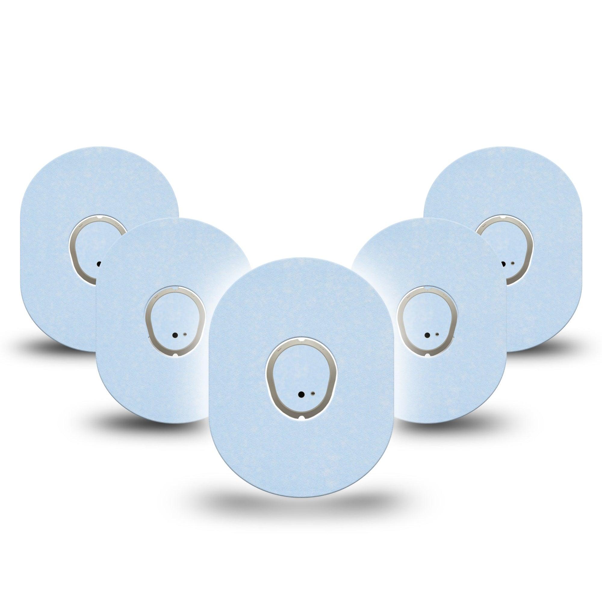 ExpressionMed Light Wash Jeans Dexcom G7 Tape, Dexcom Stelo Glucose Biosensor System, 5-Pack Tape and 5-Pack Sticker Solid Color, Overlay Tape CGM Design