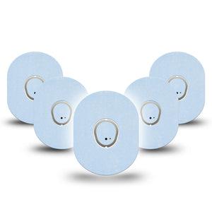 ExpressionMed Light Wash Jeans Dexcom G7 Tape, Dexcom Stelo Glucose Biosensor System, 5-Pack Tape and 5-Pack Sticker Solid Color, Overlay Tape CGM Design