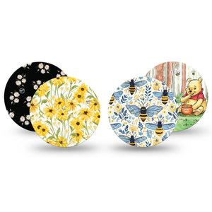 ExpressionMed Sunny Dexcom G7 and Dexcom Stelo Glucose Biosensor System OverPatch, 4-Pack Tape sun inspired colors Overlay Tape for CGM