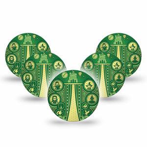 ExpressionMed Dorothy and Friends Freestyle Libre 3 and Libre 3 Plus Overpatch, 5-Pack Tape Wizard Of Oz Motifs, Adhesive Patch CGM Design