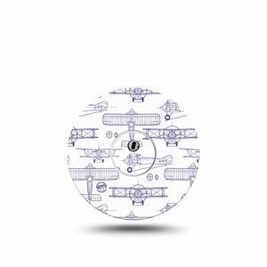 ExpressionMed Airplane Freestyle Libre 3 and Libre 3 Plus Sticker and Tape Glider Planes, Vinyl Sticker and Tape Pairing CGM Design