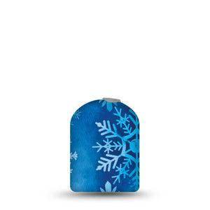 ExpressionMed Falling Snow Omnipod Full Wrap Center Sticker, Single Sticker Only Ice Crystals, Vinyl Decoration Pump Design