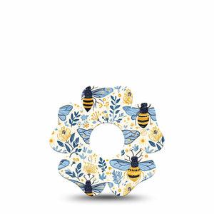 ExpressionMed Busy Bees Freestyle Libre 3 and Libre 3 Plus Flower, Single Tape Spring petals bees Decorative Adhesive Tape for CGM