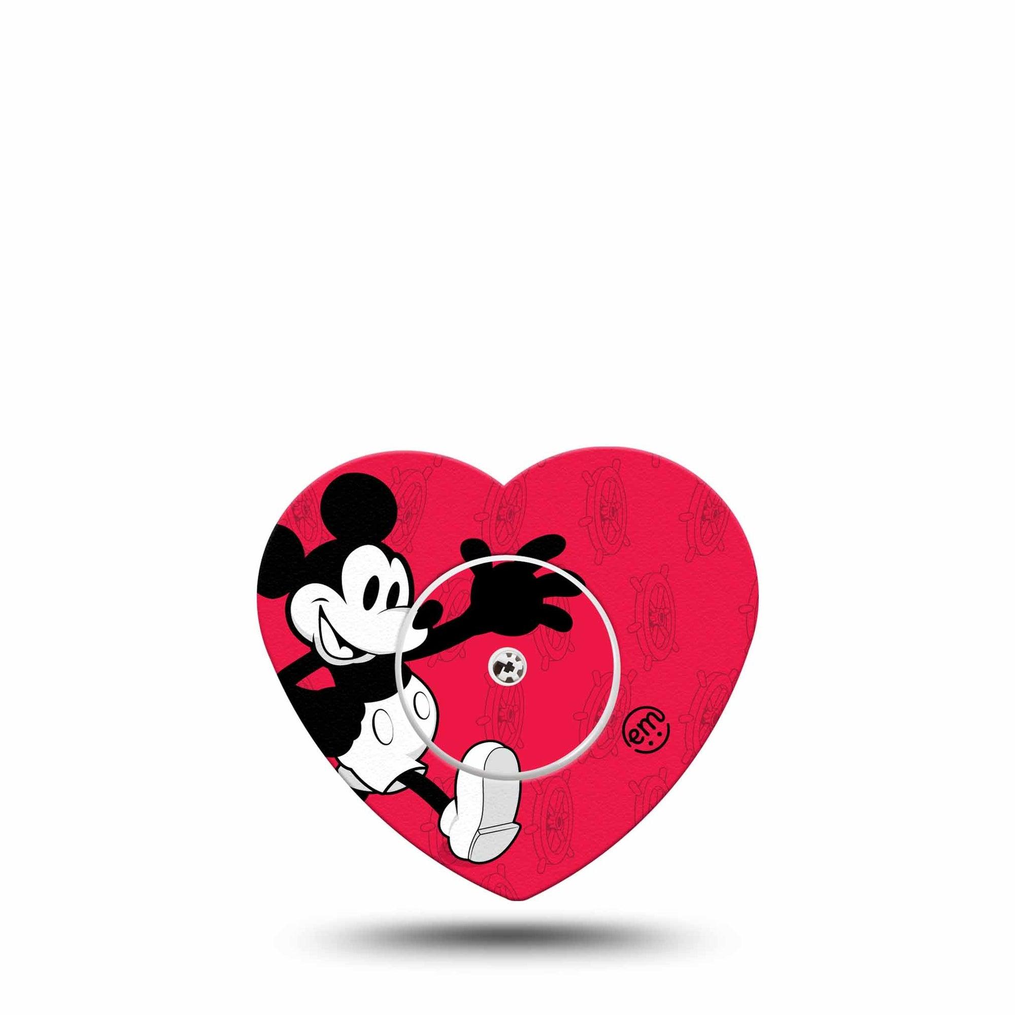 ExpressionMed Magical Mouse Freestyle Libre 2 Heart Shape Tape, Abbott Lingo,  Single Tape and Single Sticker Nostalgic Mickey From Disney Adhesive Patch CGM Design