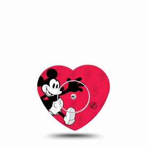 ExpressionMed Magical Mouse Freestyle Libre 2 Heart Shape Tape, Abbott Lingo,  Single Tape and Single Sticker Nostalgic Mickey From Disney Adhesive Patch CGM Design