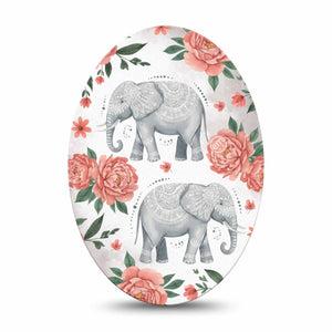 ExpressionMed Sweet Elephants Medtronic Guardian Enlite Universal Oval, Single Tape baby elephant design Vinyl Decoration for CGM