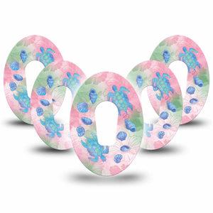 ExpressionMed Turtley One-derful Dexcom G6, 5-Pack Irrideceent like turtles seashells Best Covers for CGM
