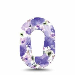 ExpressionMed Italian Blooms Dexcom G6 Mini Tape Single Tape Delicate Lavender Flowers Adhesive Tape CGM Design