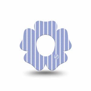 ExpressionMed Blue Stripes Dexcom G7 and Dexcom Stelo Glucose Biosensor System Flower, Single Tape Classic summer stripe pattern Adhesive Tape for CGM