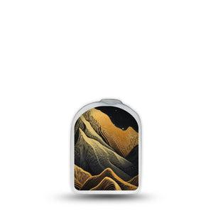 ExpressionMed Black Mountain Omnipod Surface Center Sticker, Single Sticker Only Line-Art Desert Mountains, Vinyl Decoration Pump Design