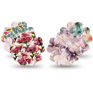 ExpressionMed Warm Florals Freestyle Libre 3 and Libre 3 Plus Flower, tape and sticker  Pale pink garden Accessories for CGM