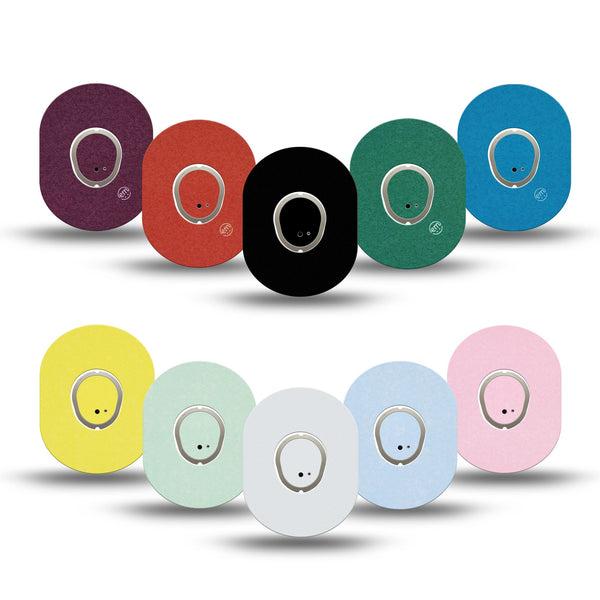 ExpressionMed Simple Holiday Gift Set Dexcom G7 and Dexcom Stelo Glucose Biosensor System Mini, 10-Pack Tape and 10-Pack Sticker Solid Color Sensor Cover for Continuous Glucose Monitor