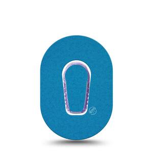 ExpressionMed Teal Dexcom G6 Mini Tape, Single Tape and Single Sticker Pantone Color, Adhesive Tape CGM Design